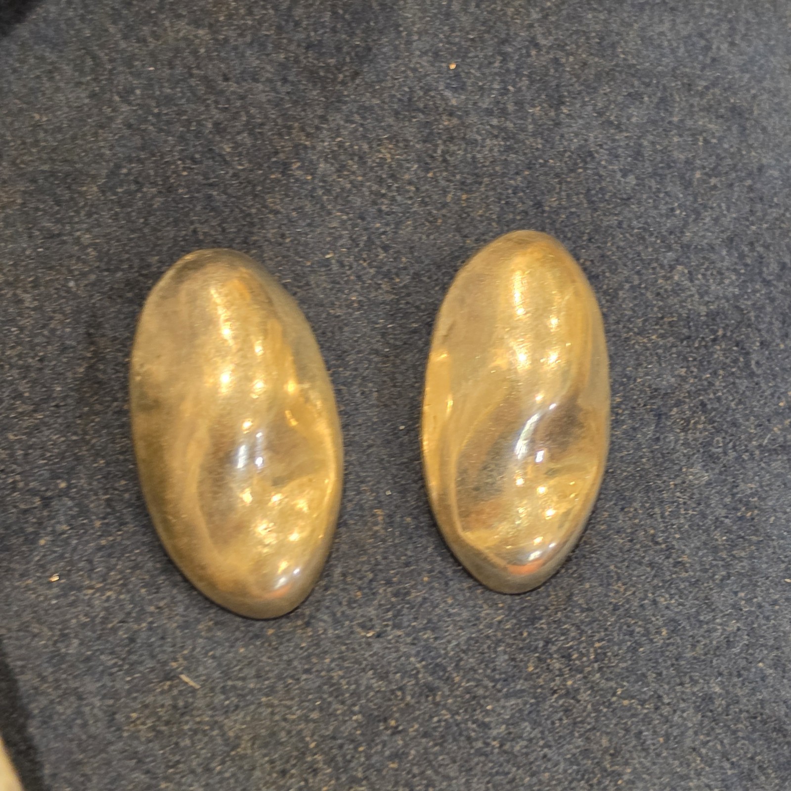Vintage Mexican Tiger’s Eye Cabochon Clip On Earrings 925 Sterling Silver TL-26