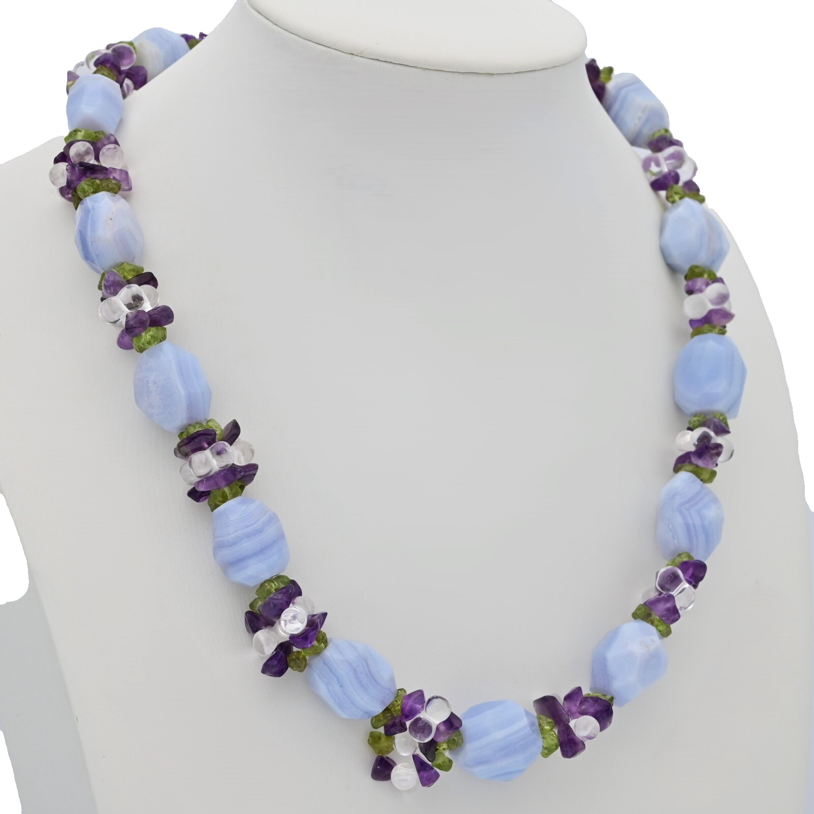 ROSS SIMONS Vintage Original Sterling Silver 925 Multi Gemstone Estate Necklace