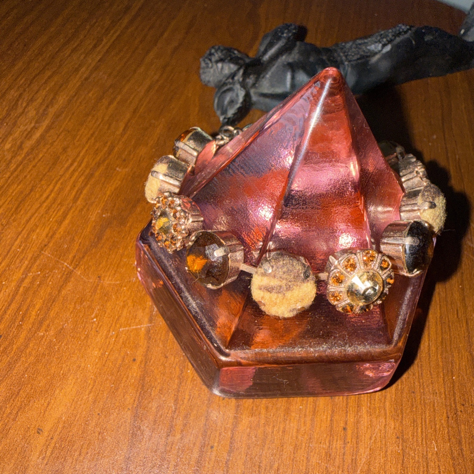 Vintage Amber Mariana Crystal Bracelet With Animal Prints