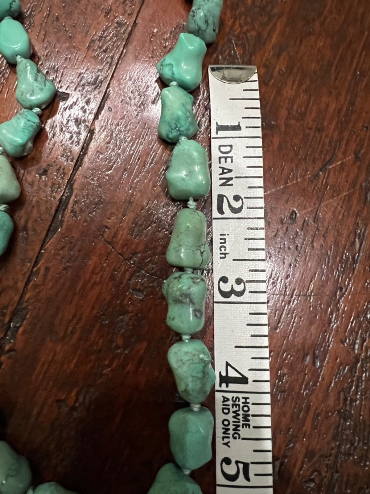 Vintage Turquoise Chinese Export Necklace with Silver Filigree Clasp 24″ 89g