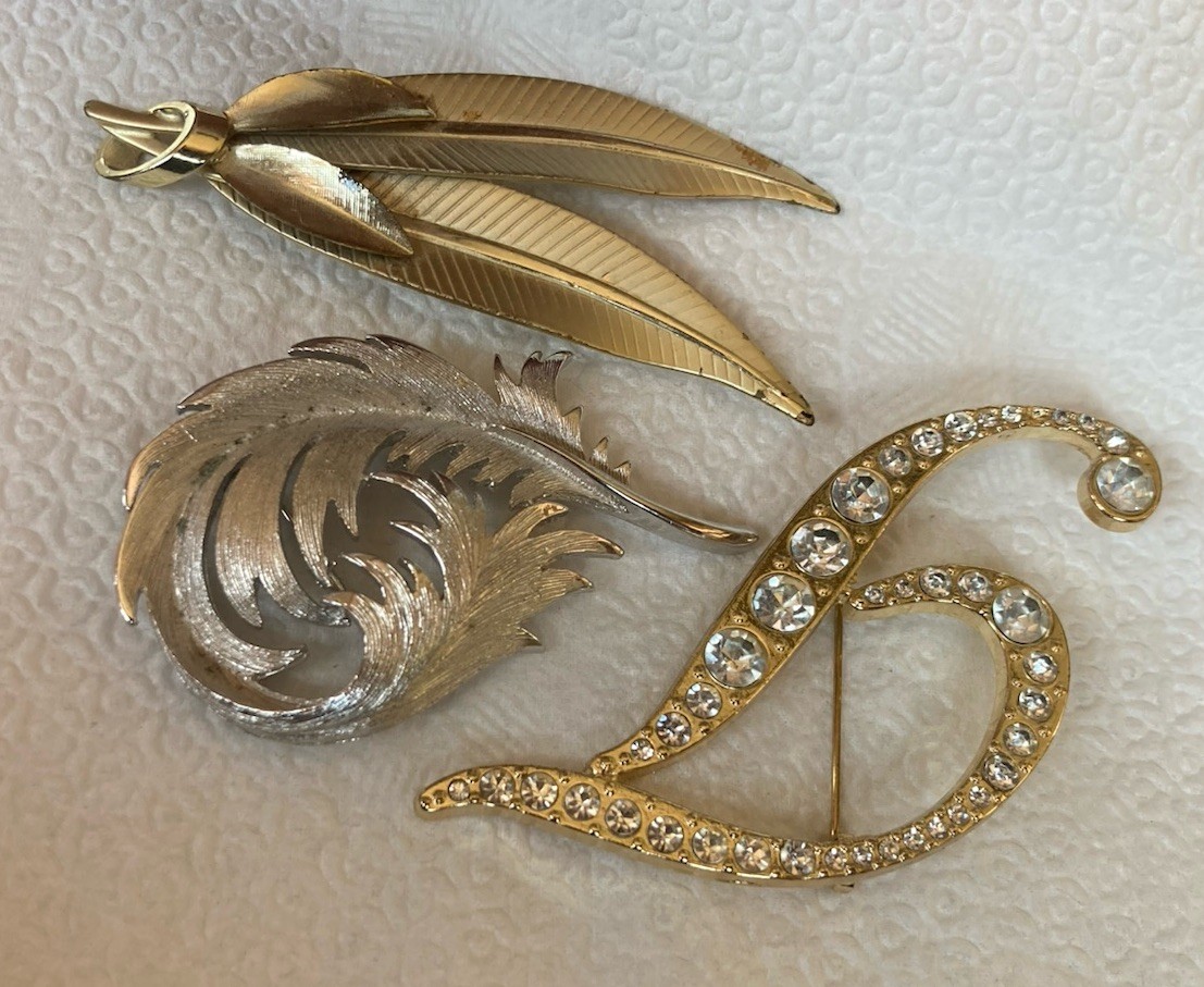 1960s Vintage MCM Mid Century Jewelry Pin Lot Of 3 Pieces – AS IS