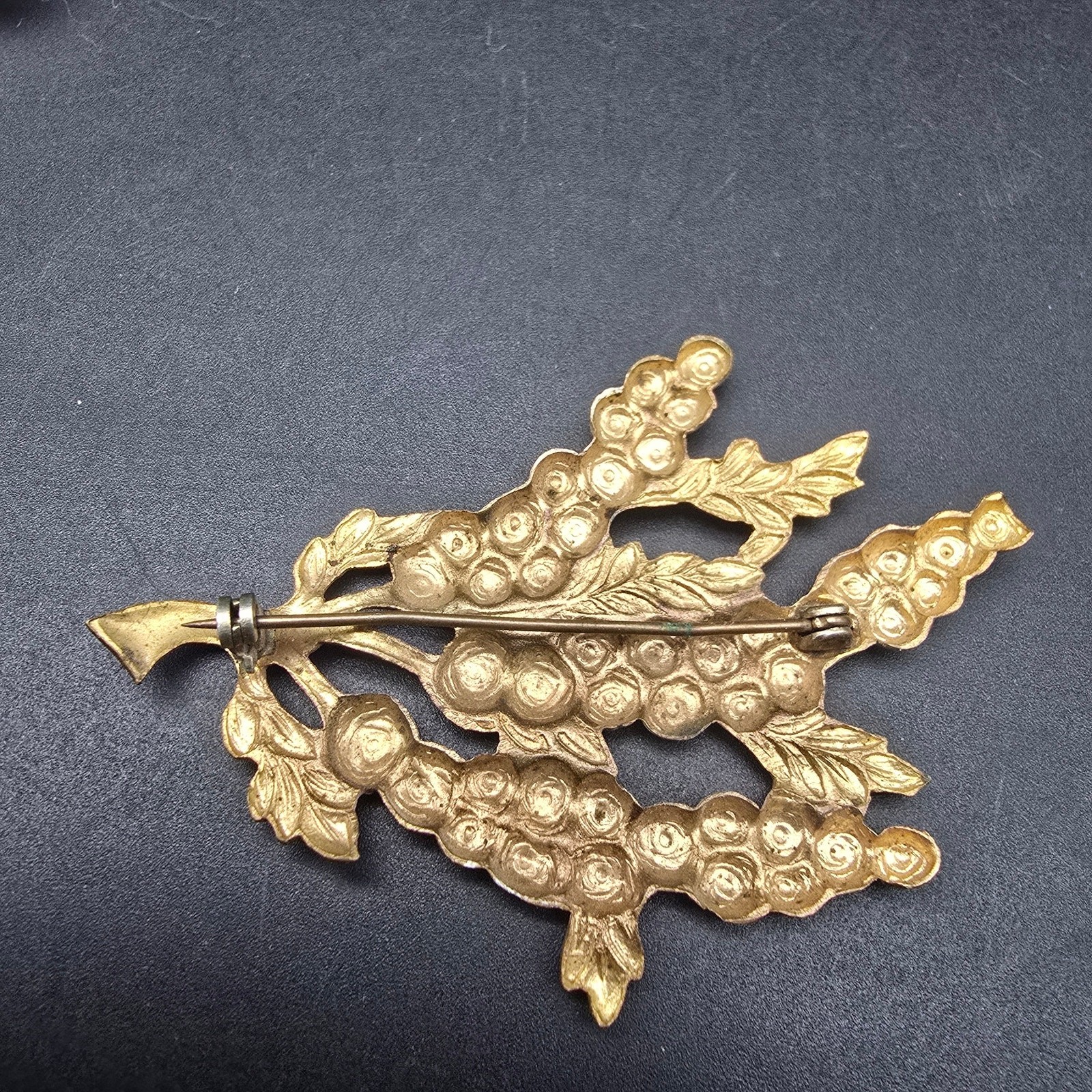 White Wisteria Flower Brooch Vintage 1920s Costume Jewelry