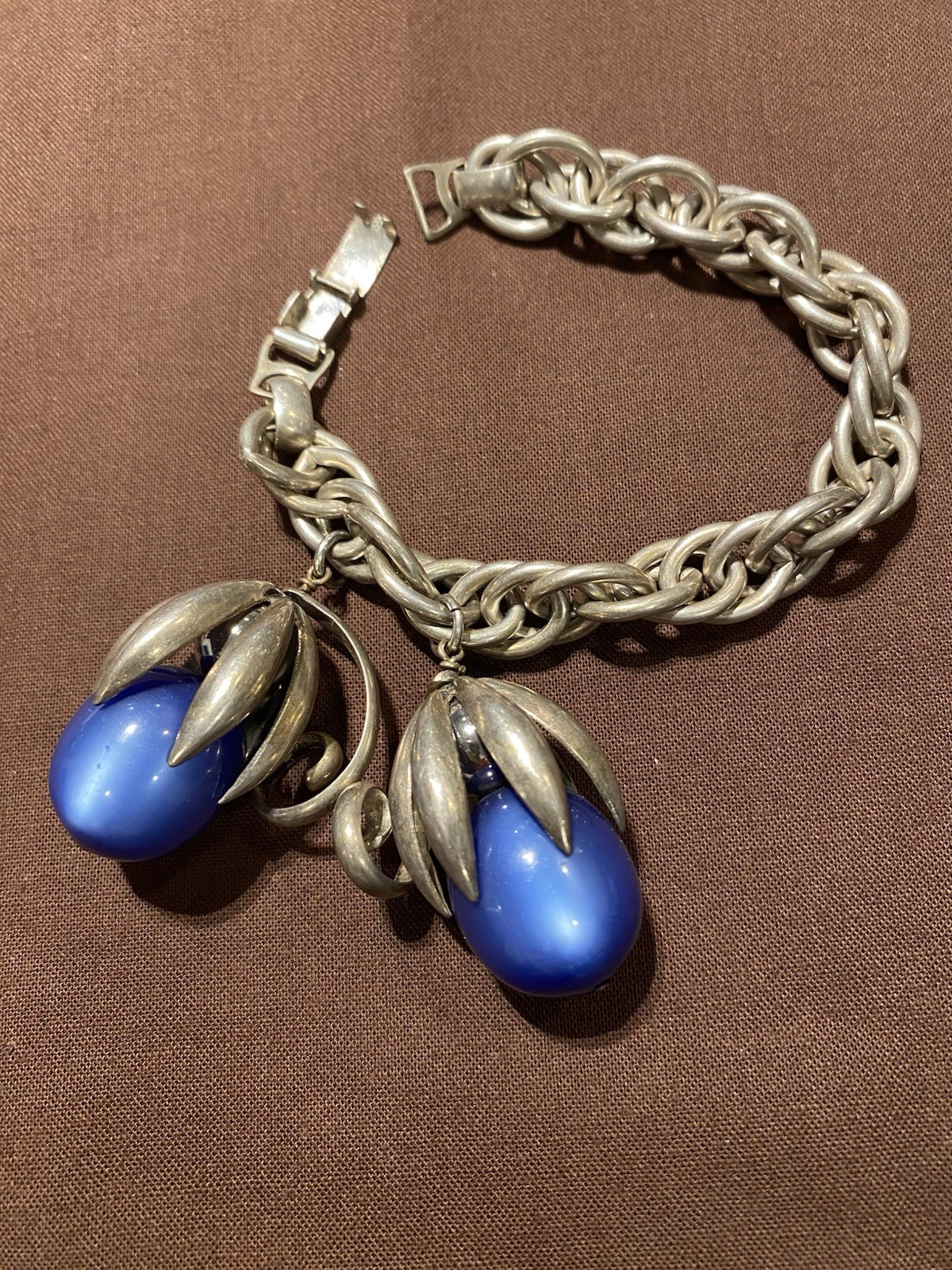 Iconic Eugene Bertolli for Napier Blue and Silver Kumquat Bracelet