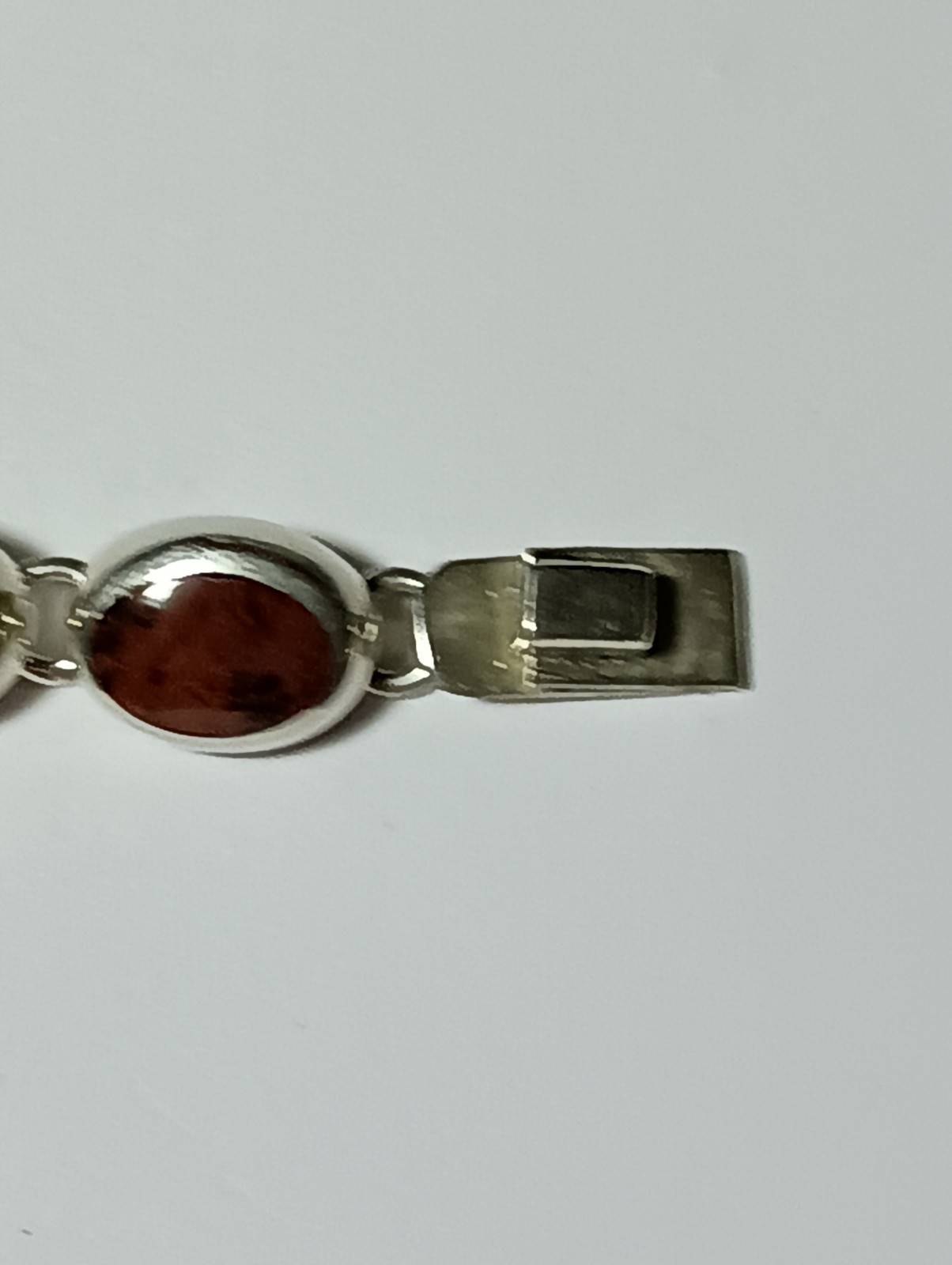 925 Sterling Silver MWS Mexico Vintage Multi Natural Gemstone Cabochon Bracelet!