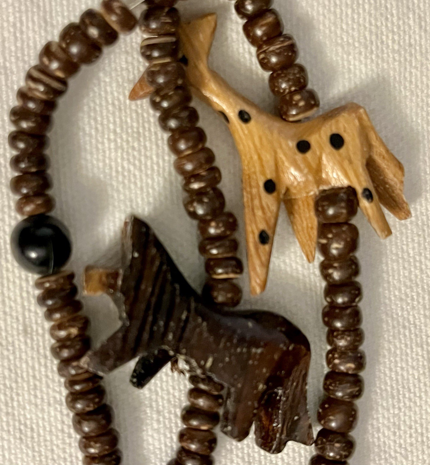 Vintage Estate Multi-Strand Safari Animals Tribal African Necklace Multi Tone