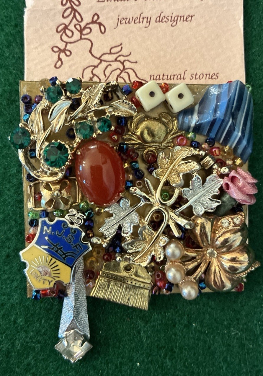 Vintage to Modern Artisan Jewelry Lot of 5 OOAK Hand Made Crafted Brooches Pins