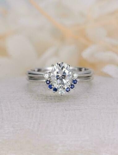 3.10Ct Lab-Created Diamond Vintage Style Engagement Ring Set 925 Sterling Silver