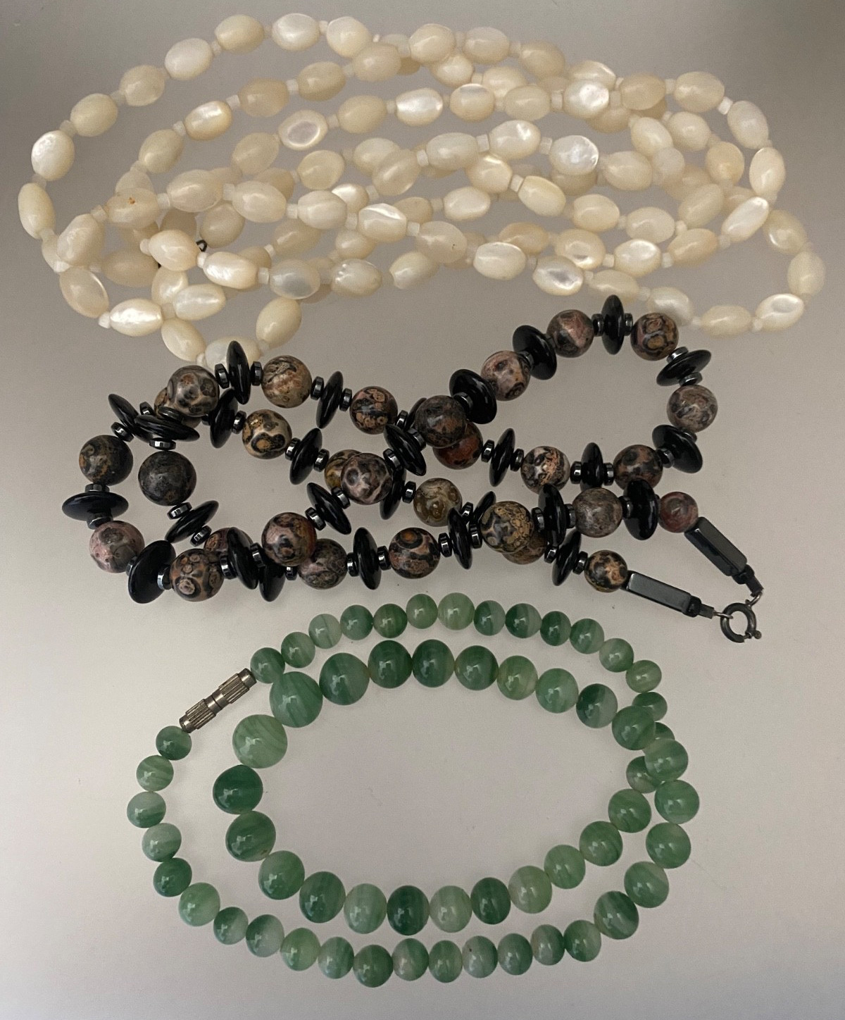 Lot 15 Vintage Semi-Precious Gemstone Jewelry Malachite Turquoise Jade Quartz