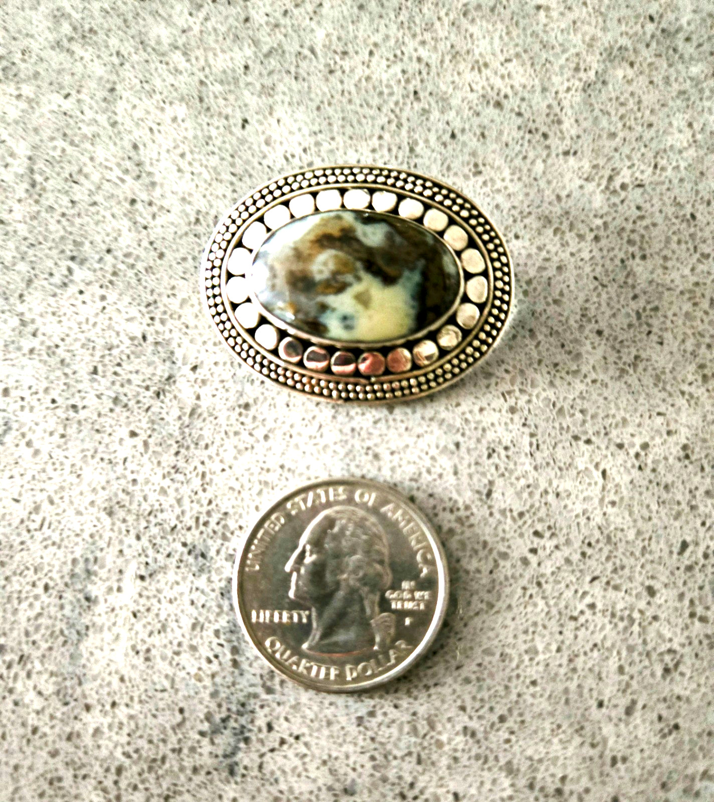 Sweet Little Moss Agate Pin Pendant