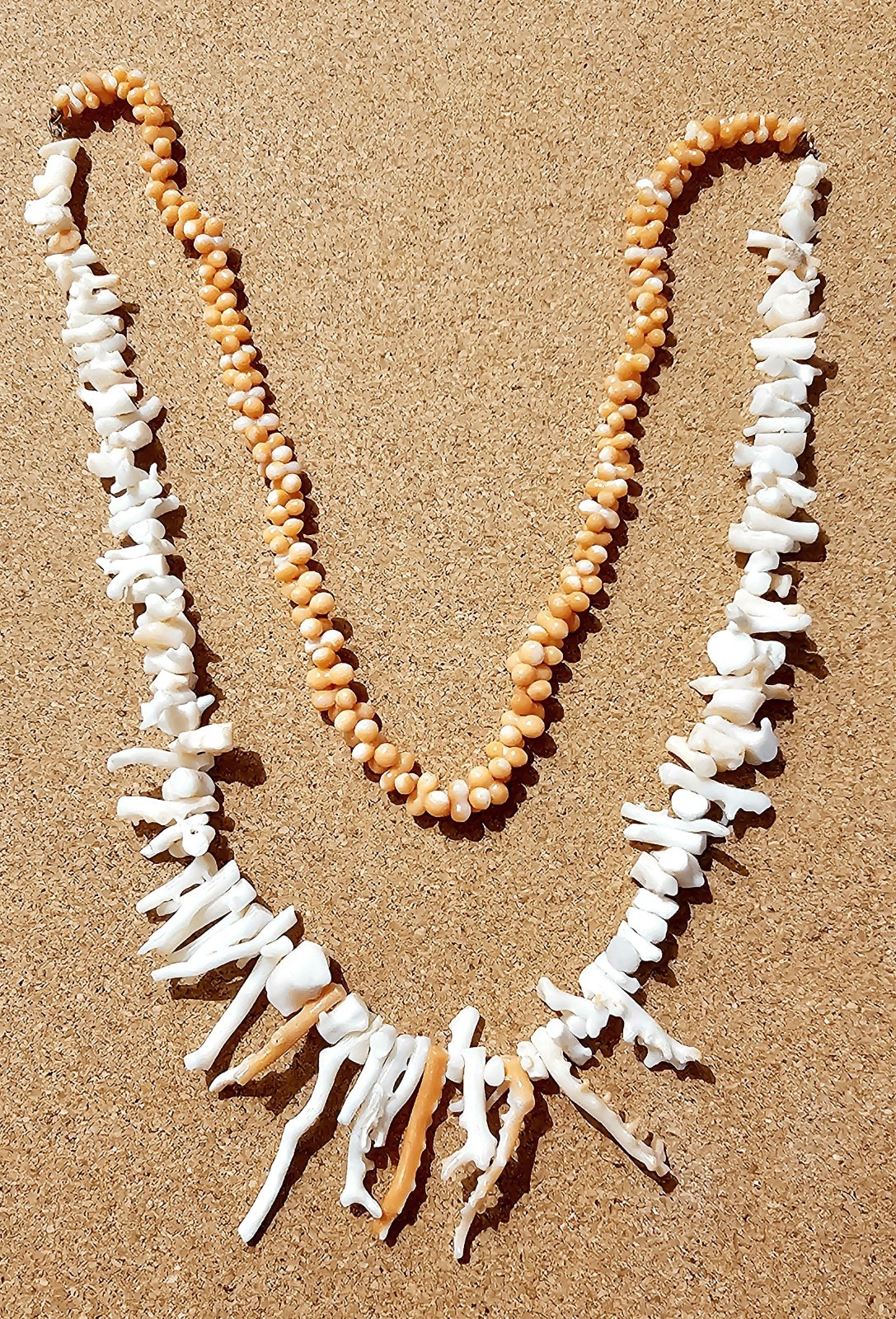 Vintage Natural Coral Necklace Angel Skin Salmon Bead White Branch EUC