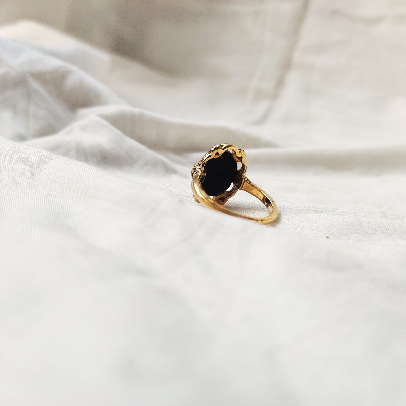 antique 925 silver vintage Victorian art deco handmade black onyx ring best gift