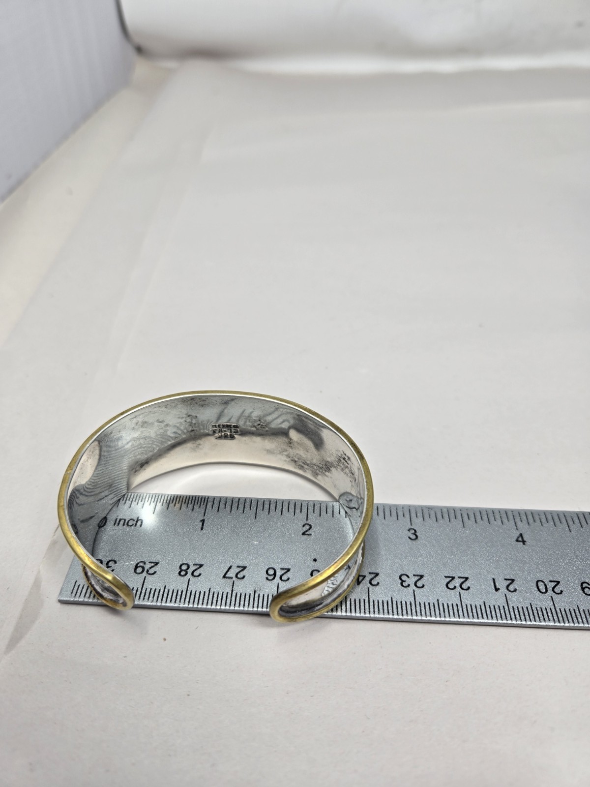Taxco Sterling Silver Mexico Vintage 2 Tone Elephant Cuff Bracelet Good Luck 30G