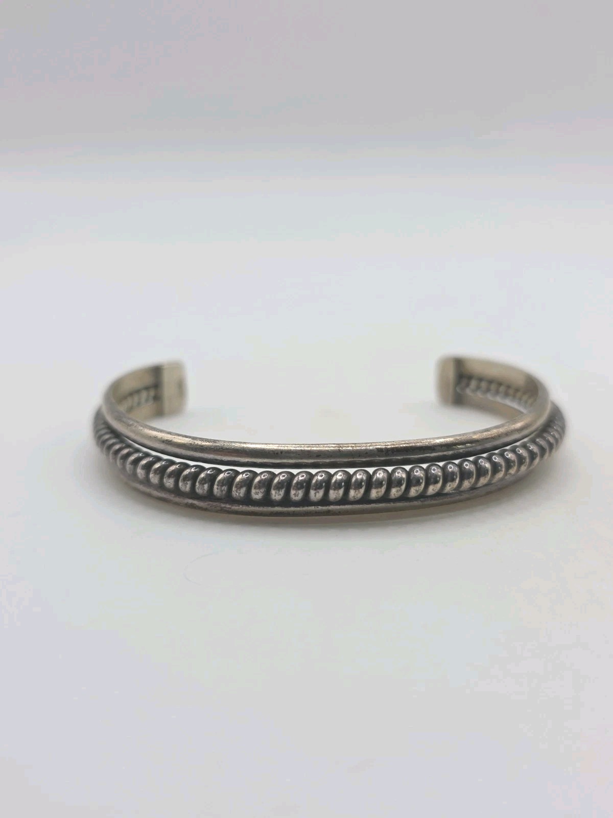 Vintage Sterling Silver 925 Southwestern Cuff Bracelet 6.75″ 20.8g
