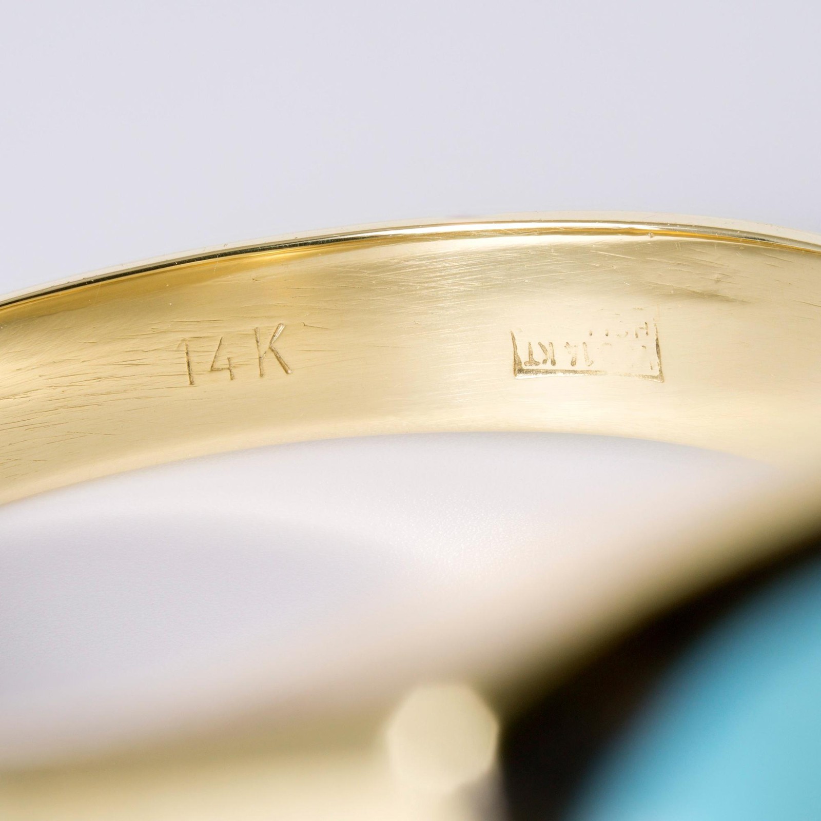 Vintage 1970s Men’s Turquoise & 14k Gold Ring
