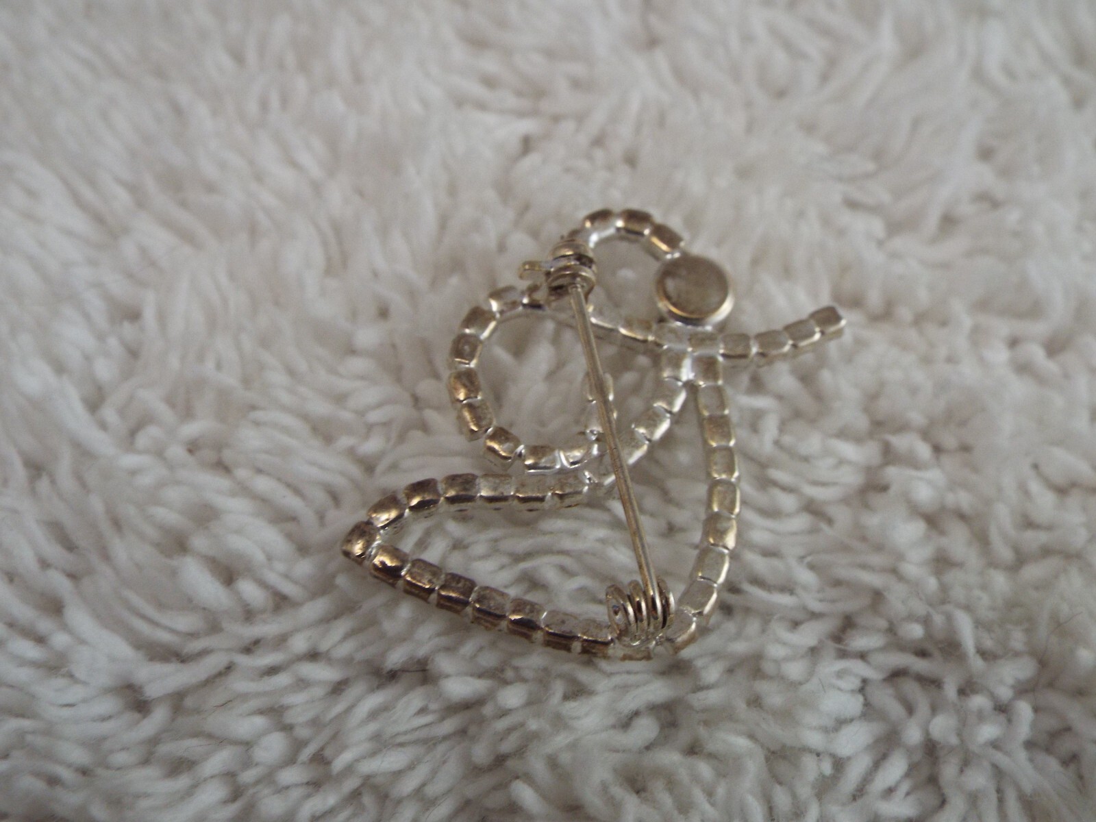 Silvertone Rhinestone Angel Pin (F47)