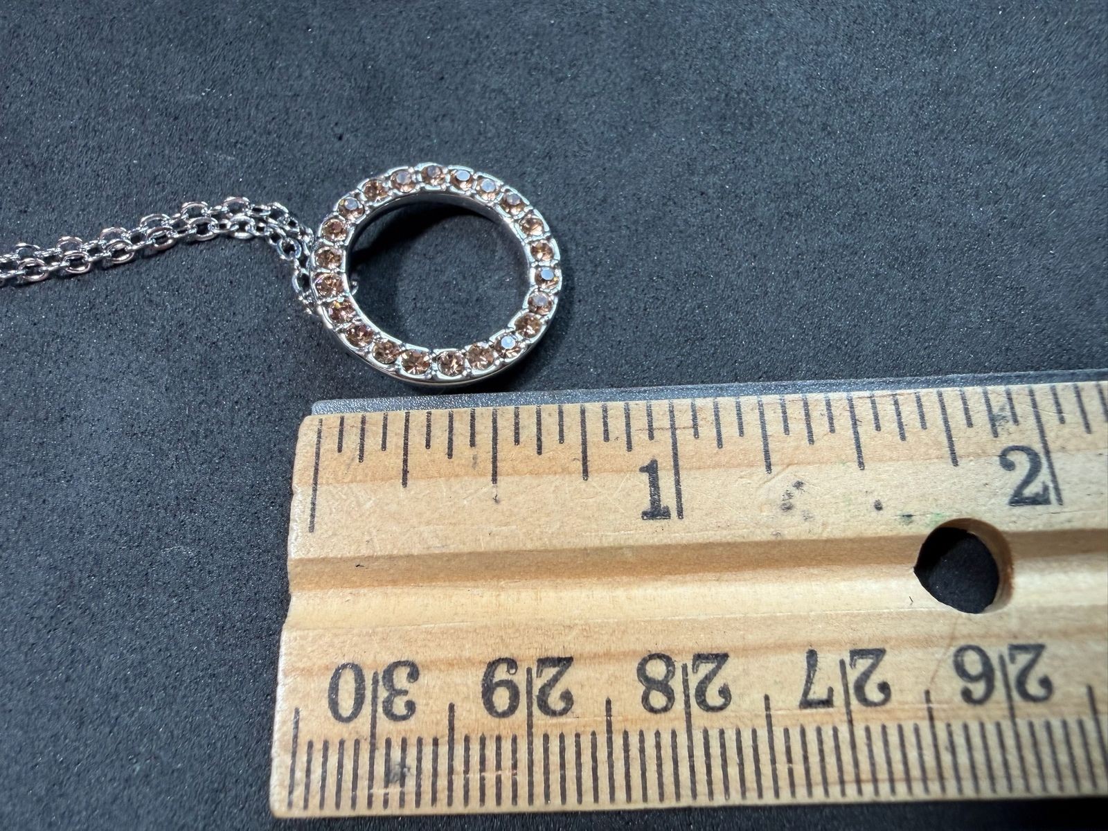 4.84g Vintage Sterling Silver 925 Circle Pendant Necklace Sparkling 18 in M