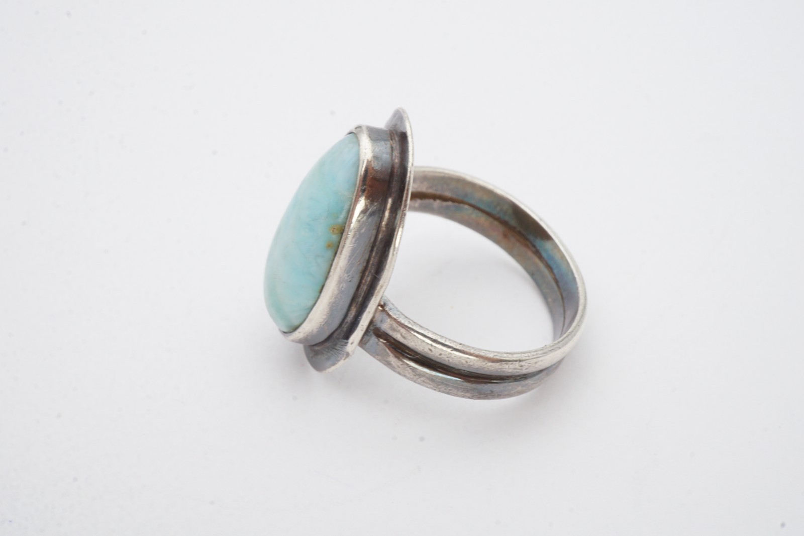 Vintage Sterling Silver 925 Larimar Ring Size 8.25