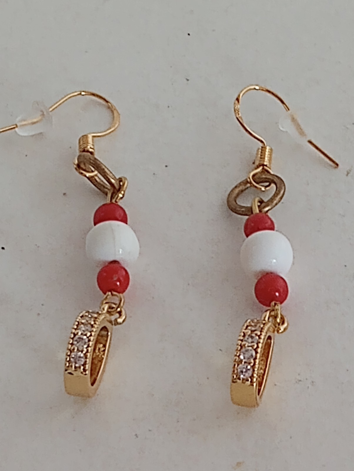 Estate 14K/20 GF Conch Shell White Coral Red Coral Necklace Earrings 30G 18″Long