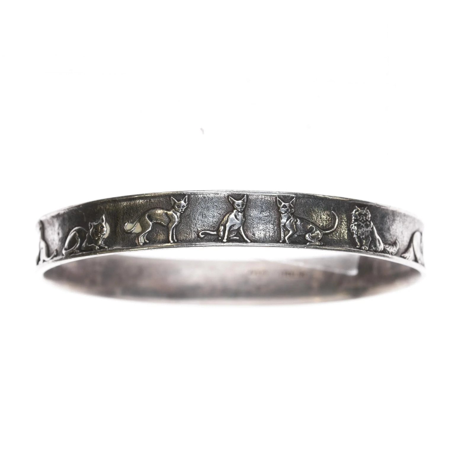 8″ Retired James Avery Sterling Exotic Cats bangle bracelet (older)
