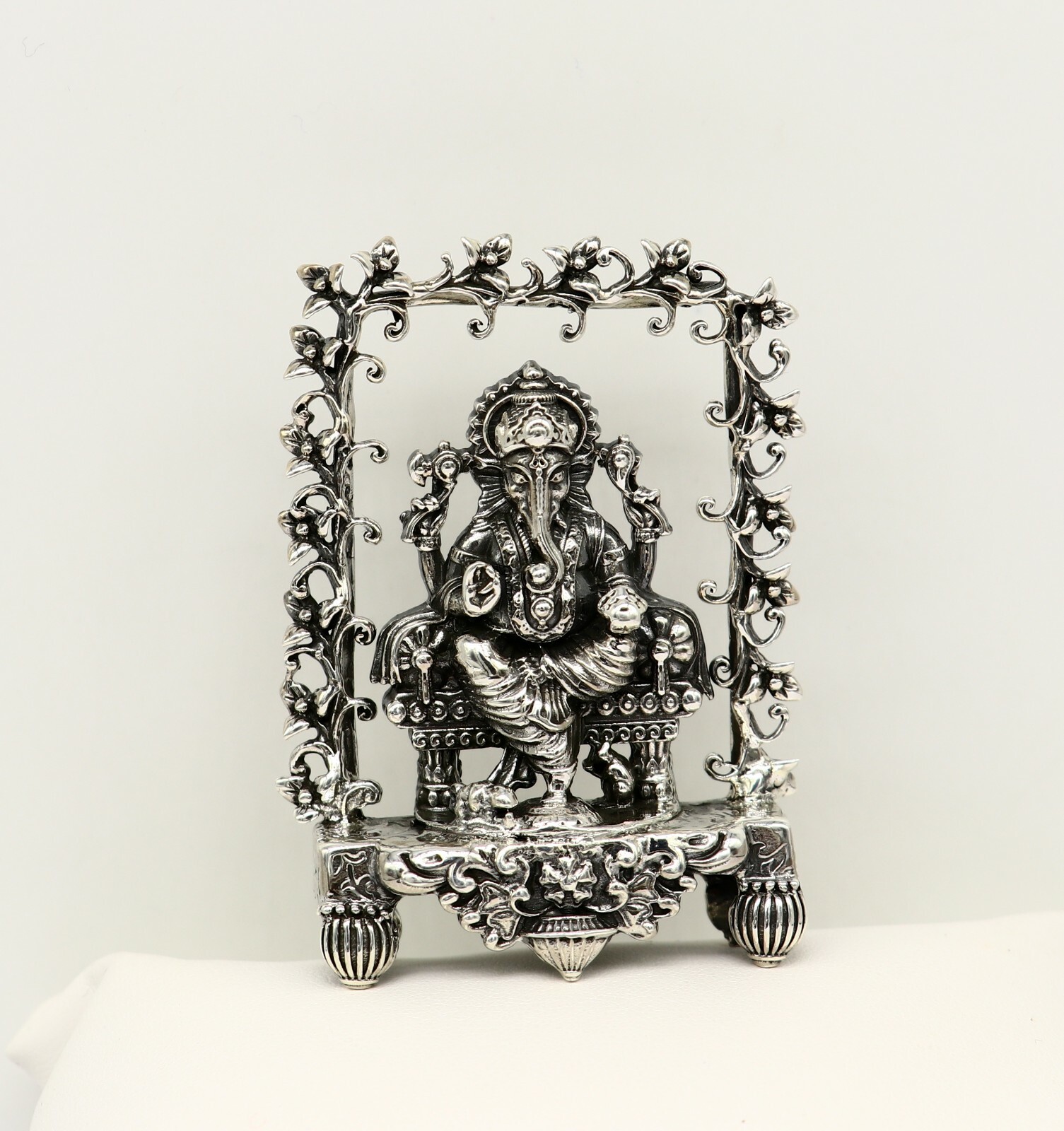 925 pure silver God Ganesha statue, figurine, puja article home temple art04