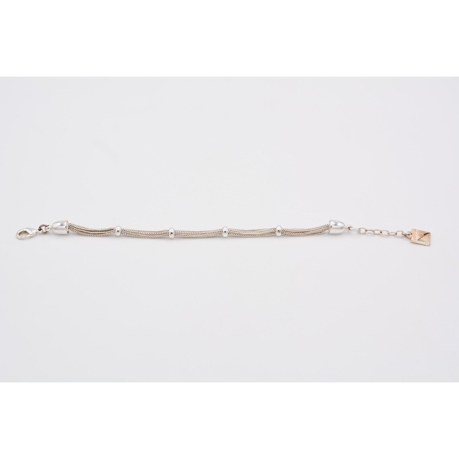 Anne Klein Vintage Bracelet Multi-Chain Bright Silver Tone Signed 1990s BinAW