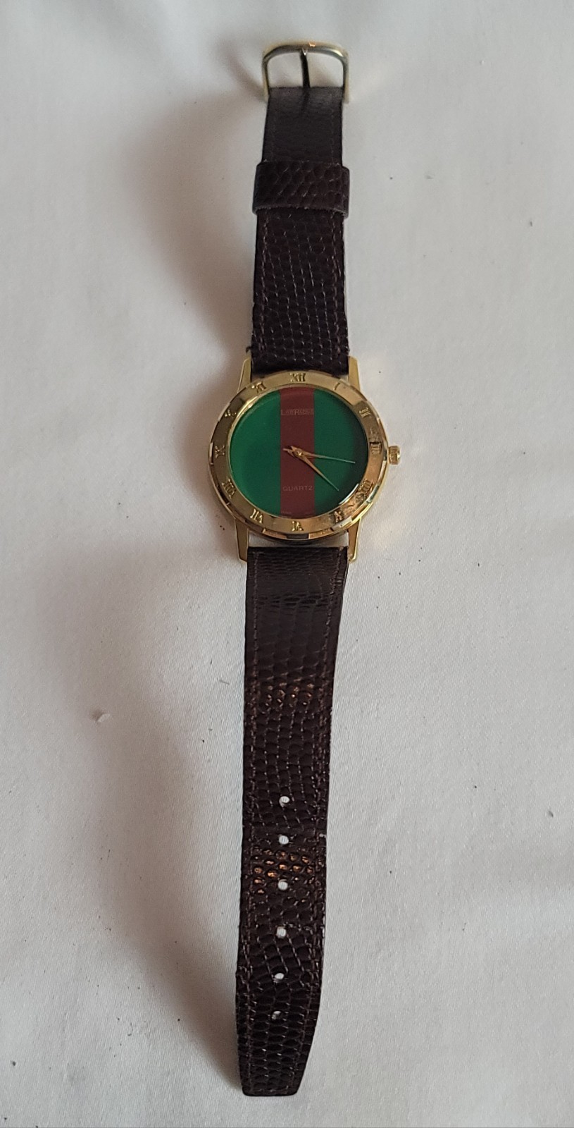 Vintage Lawrence Wristwatch With Brown Band