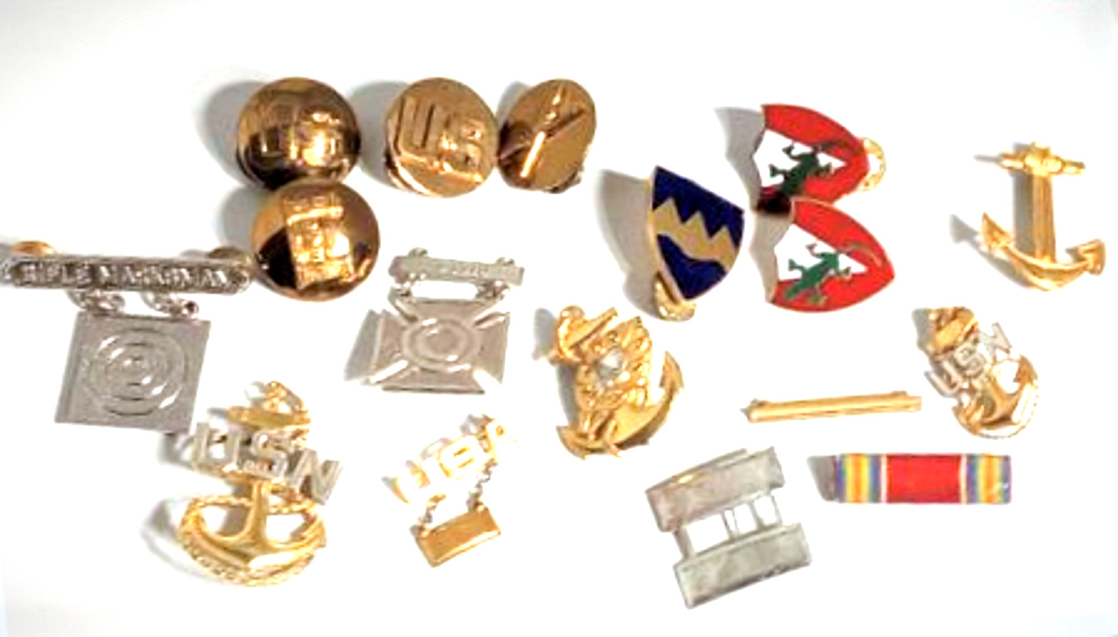 Vintage Mixed Lot of Various US Military Pins and Badges 17 Pieces