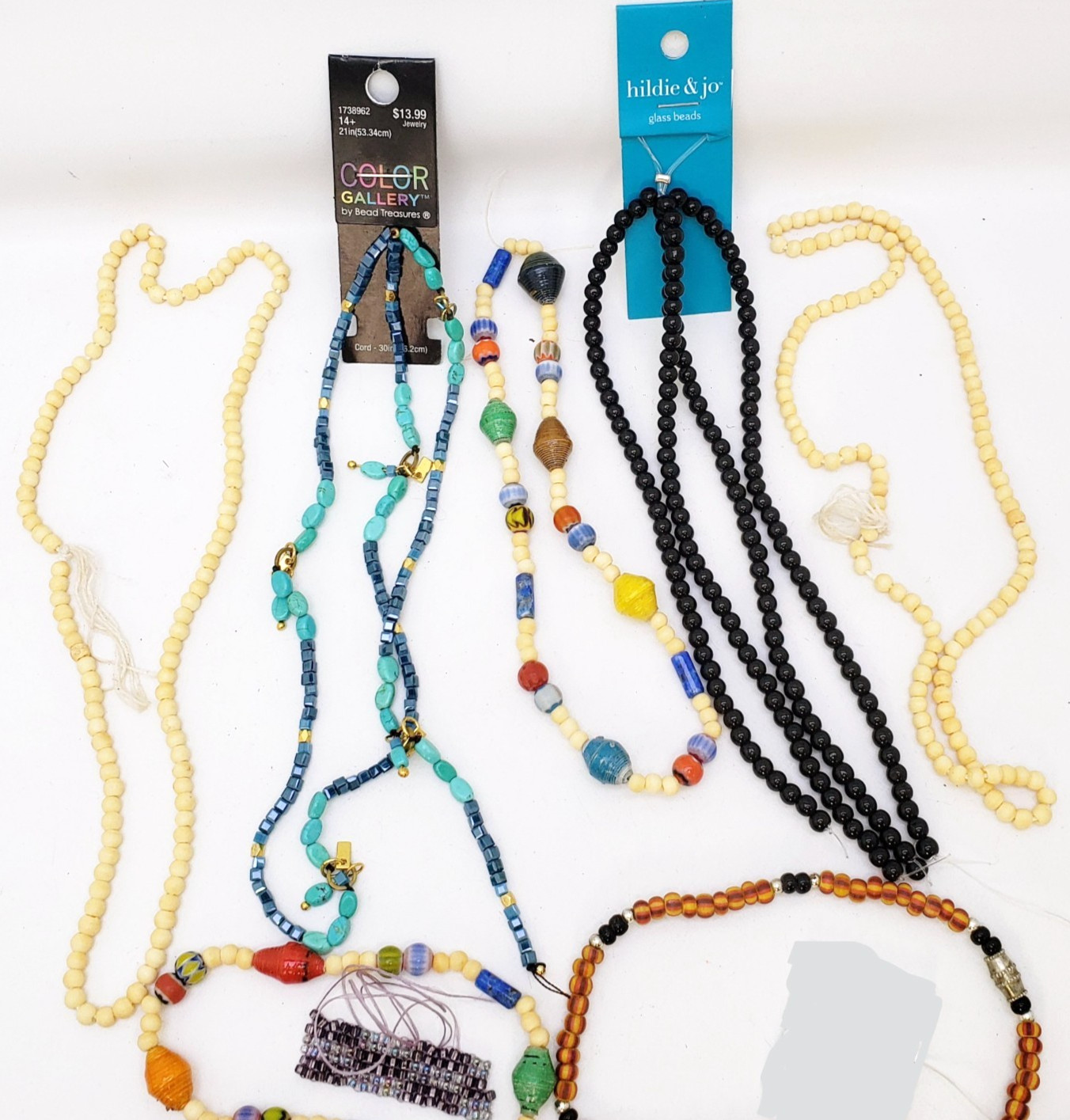 Glass Bead Necklaces Lot Hildie & Jo and Other Beads Plus FREE Beads