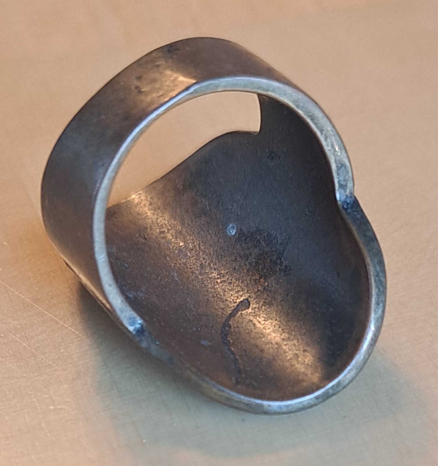 Vintage Copper Elongated Oblong Ring Unknown Size – Metal Detector Find
