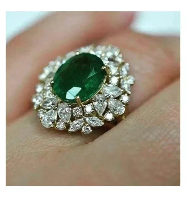 Art Deco Style Round Cut Lab Created Diamond 14K Yellow Gold FN Engagement Ring