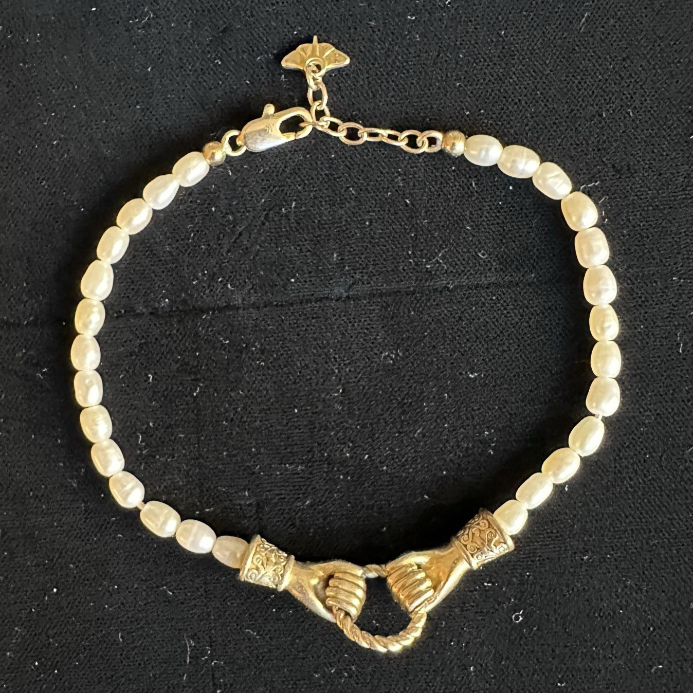 Missoma X Harris Reed 18k Gold Plate/ Natural Pearls In Good Hands Bracelet READ