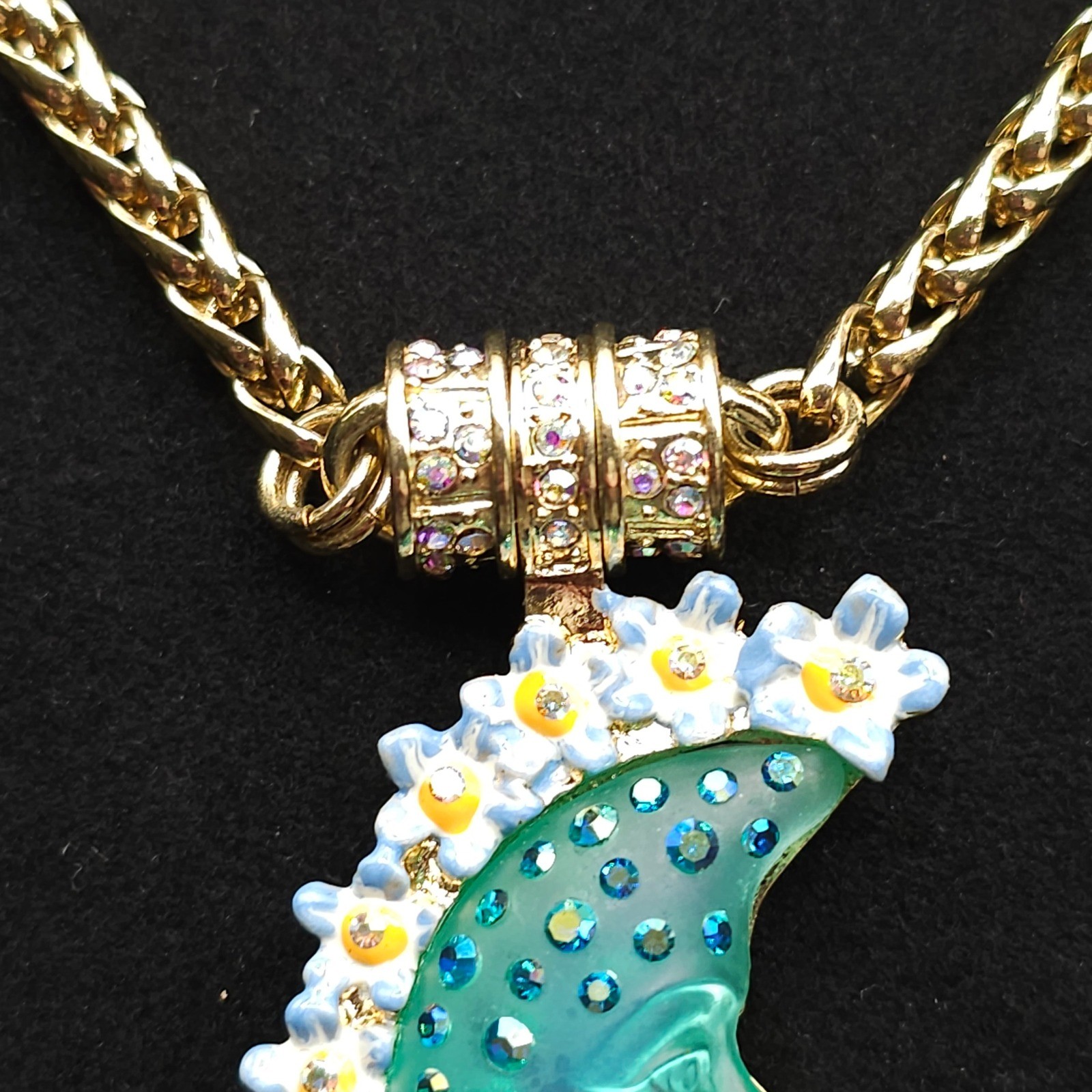 Kirks Folly Goddess Moon Magnetic Necklace & Pendant 30″ Celestial Gold Tone