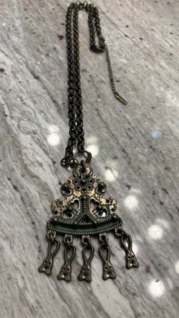 Vintage Tibetian Long Layering Necklace Symbolic for Luck,Perserverence.