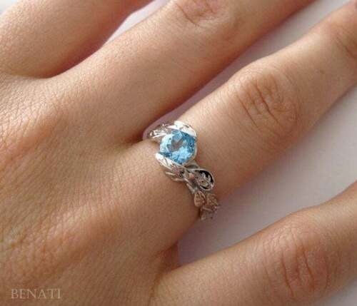 Art Deco 2.10 Ct Aquamarine Antique Vintage Engagement Ring 925 Sterling Silver
