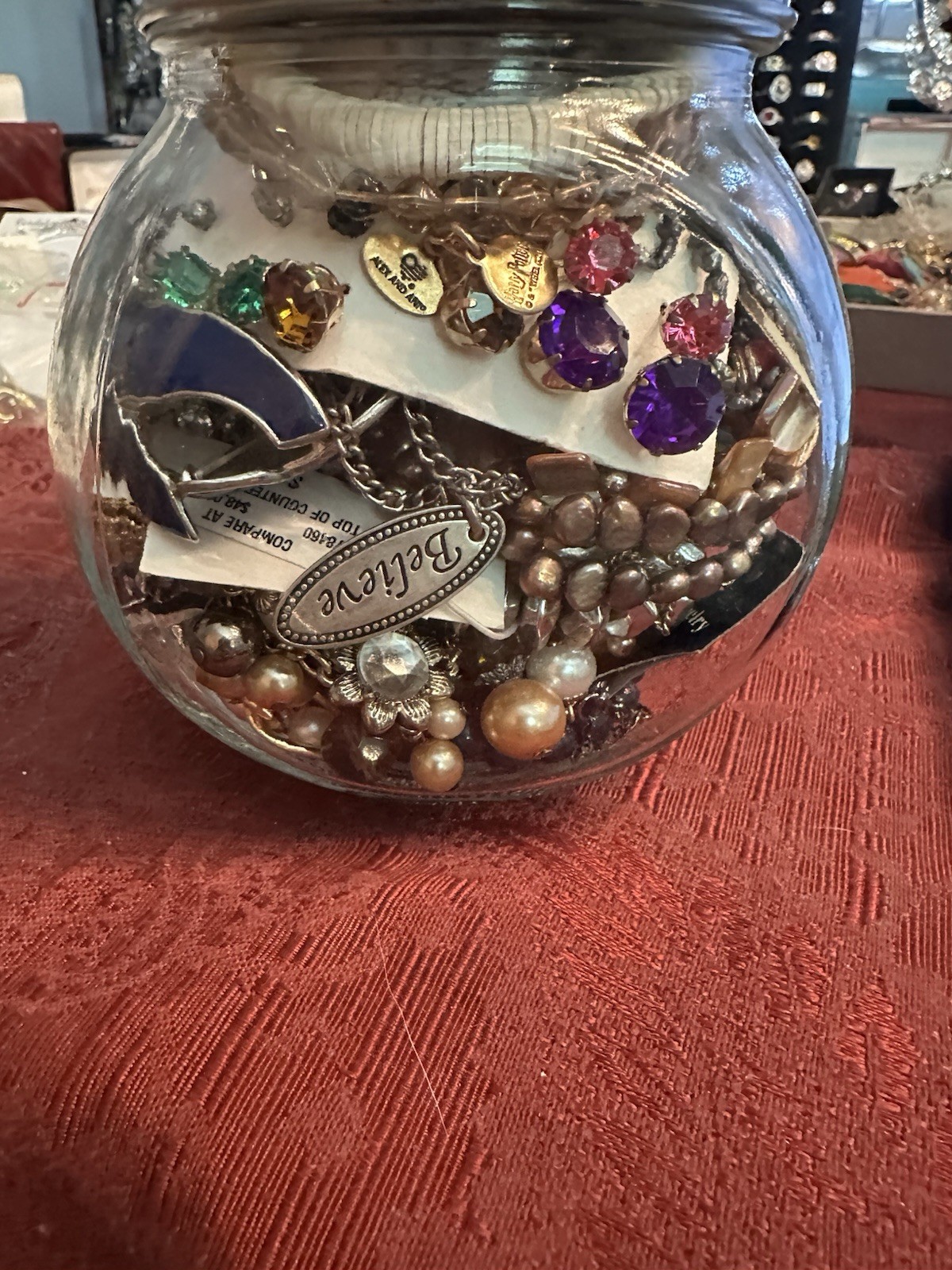 Mystery Jewelry Jar Vintage Signed Wearable Resell Gift 1970s to Current Day 1lb