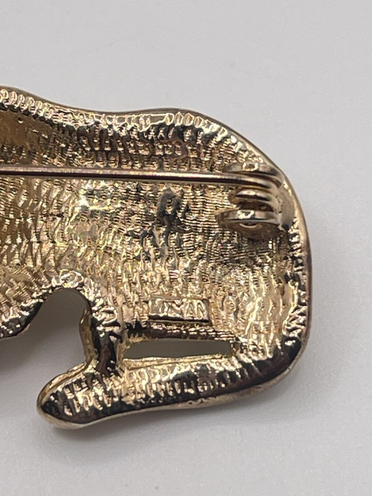 Vtg Signed Roman Black & Clear Pave’ Rhinestone Panther W/Red Eyes Brooch