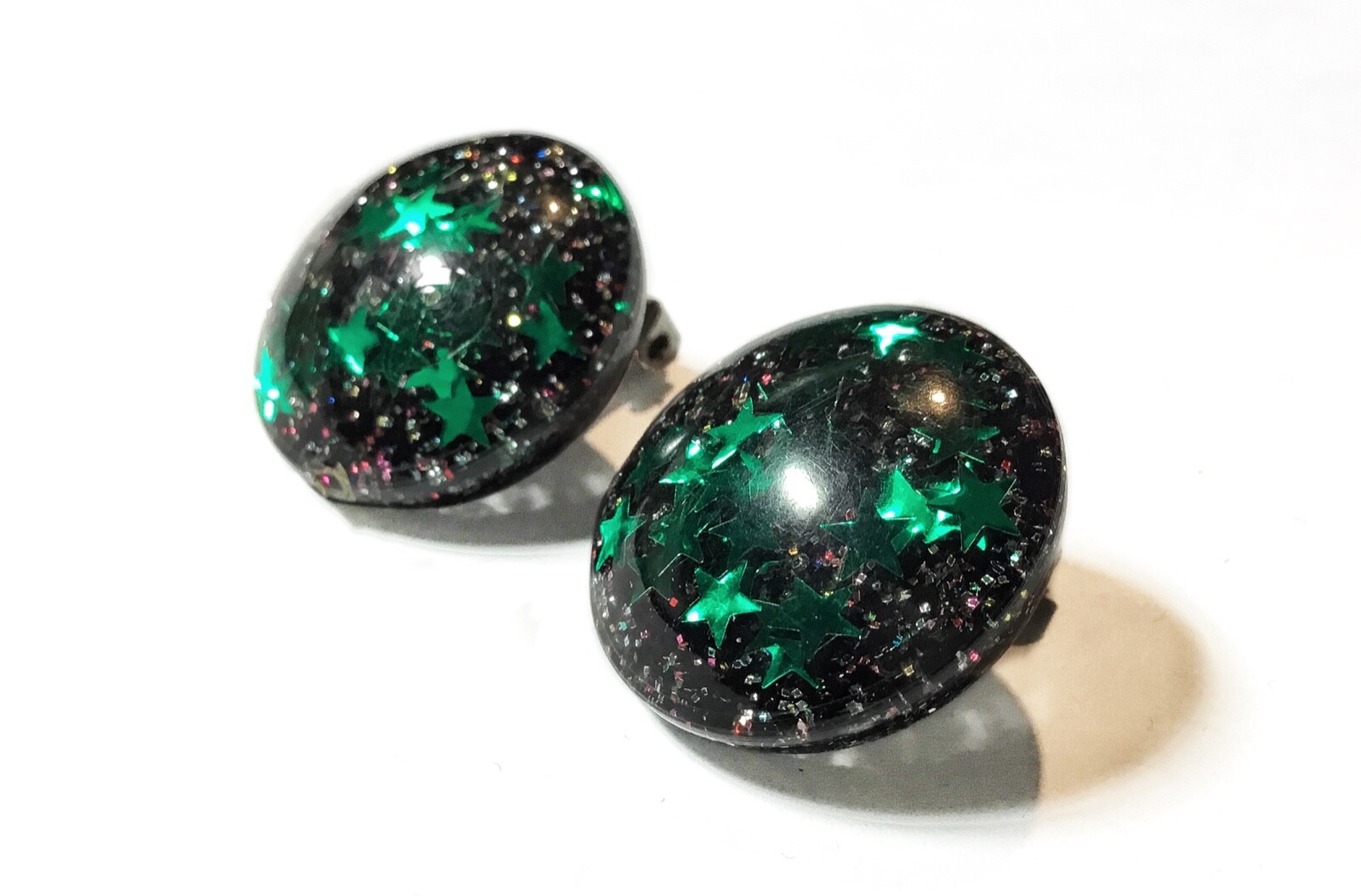 1950s Sparkly Confetti & Stars Lucite Earrings