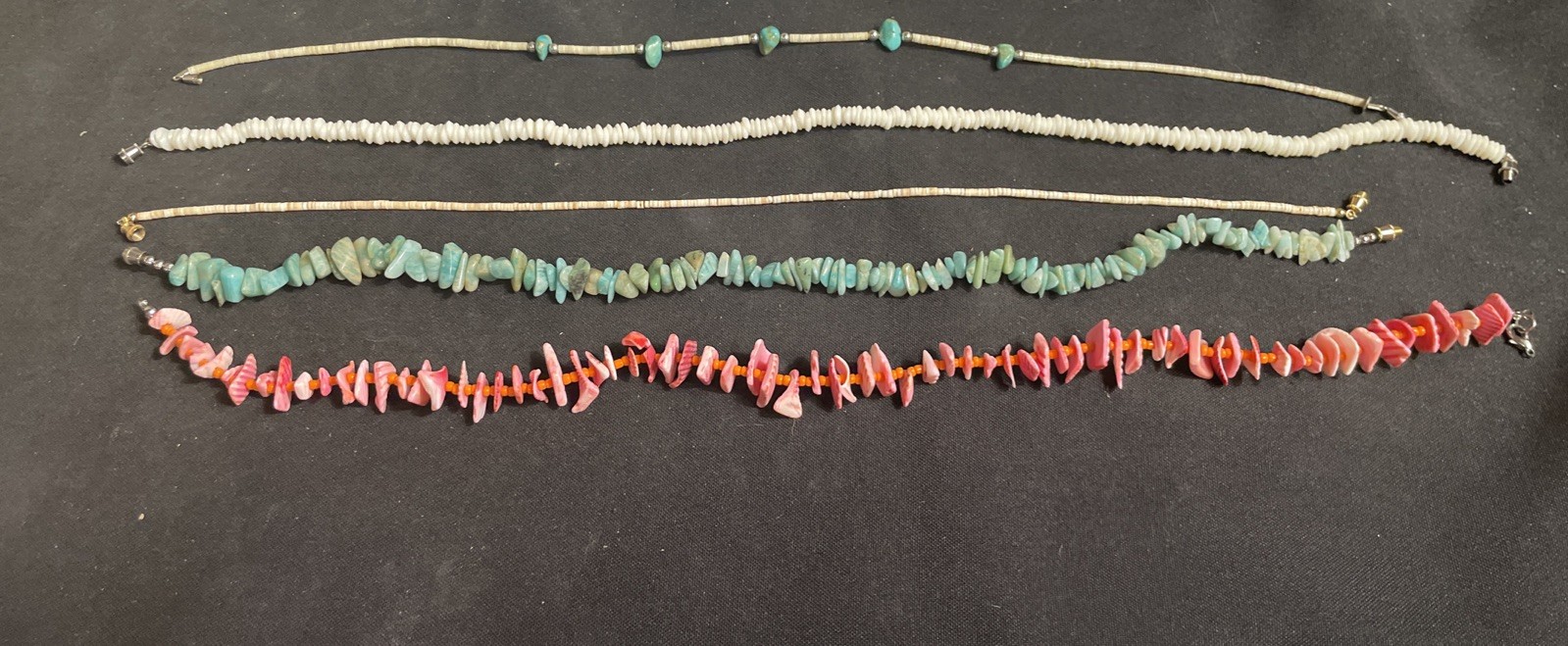 Vintage Shell Stone Strand Necklaces Mixed Lot of 5 Multicolor Unisex Adults 18”