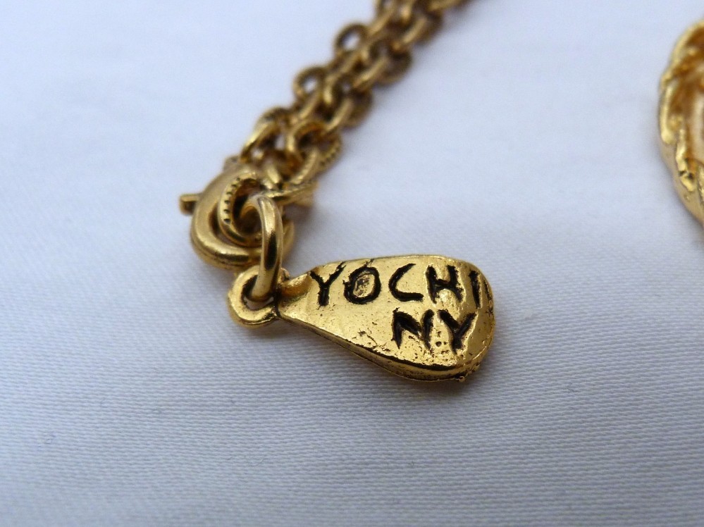 YOCHI NY DESIGNER ENAMEL NAUTICAL ANCHOR ROPE PENDANT CHAIN NECKLACE 30.75″ LONG