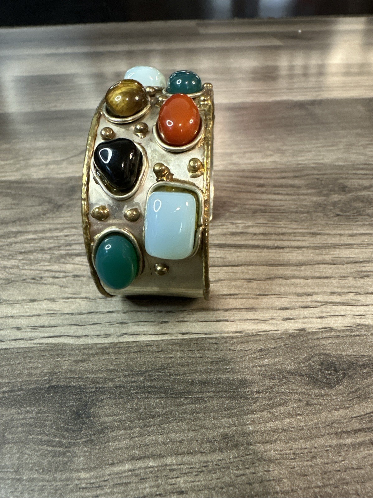 Vintage Multi Stone Cuff Bracelet ! Gorgeous!