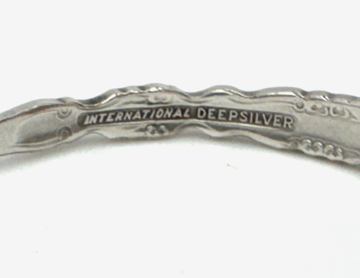 VINTAGE ESTATE SPOON ART SILVER PLATED BAR LINK BRACELET 6.75″