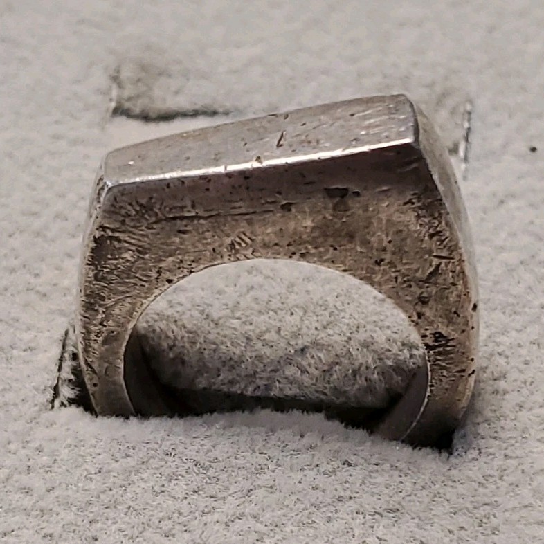 Vintage Silver Square Band Ring Size 7.25 Wide No Stone Metal Fashion Jewelry