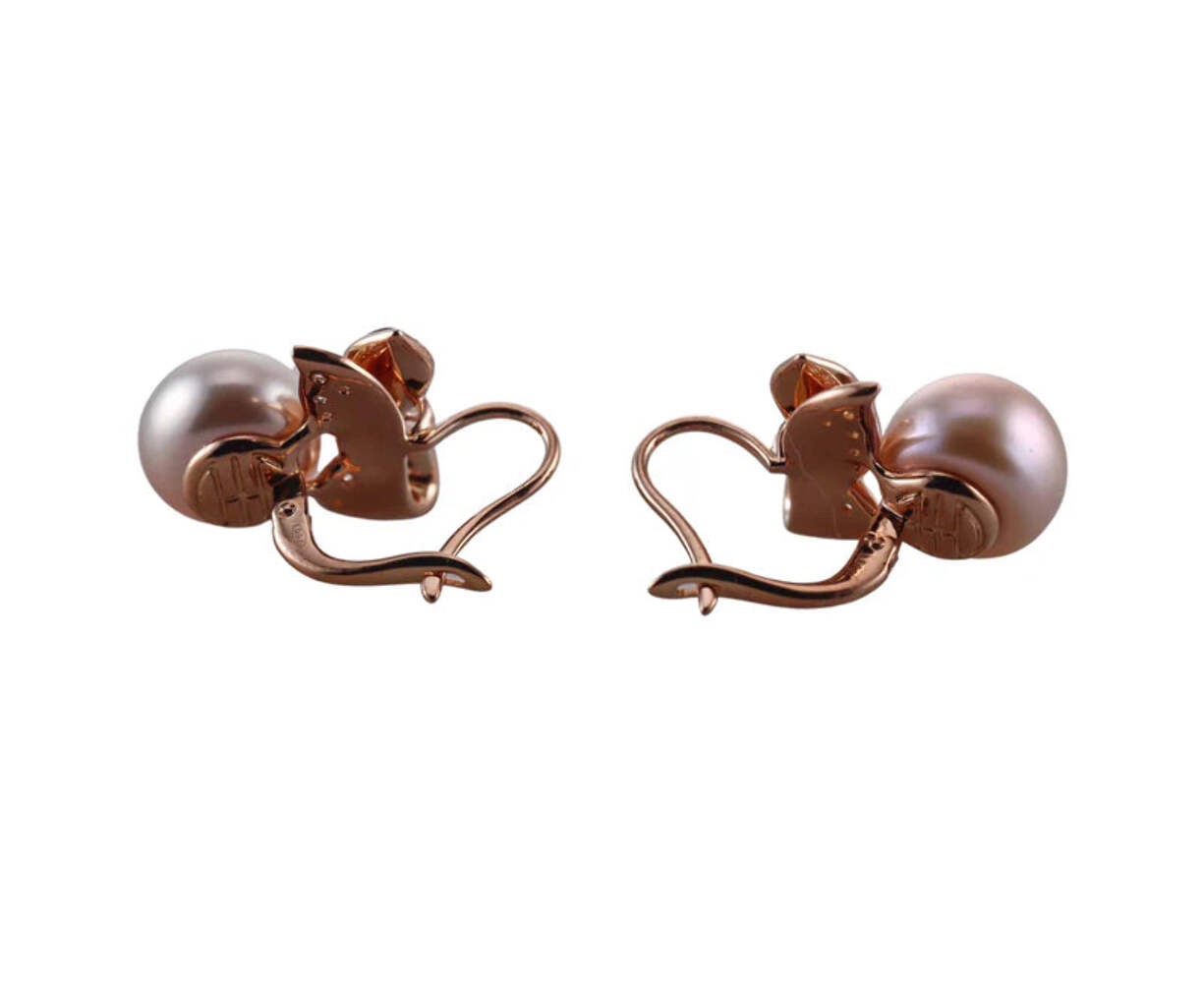 Mimi Milano Pearl Sapphire Amethyst 18k Gold Ribbon Earrings