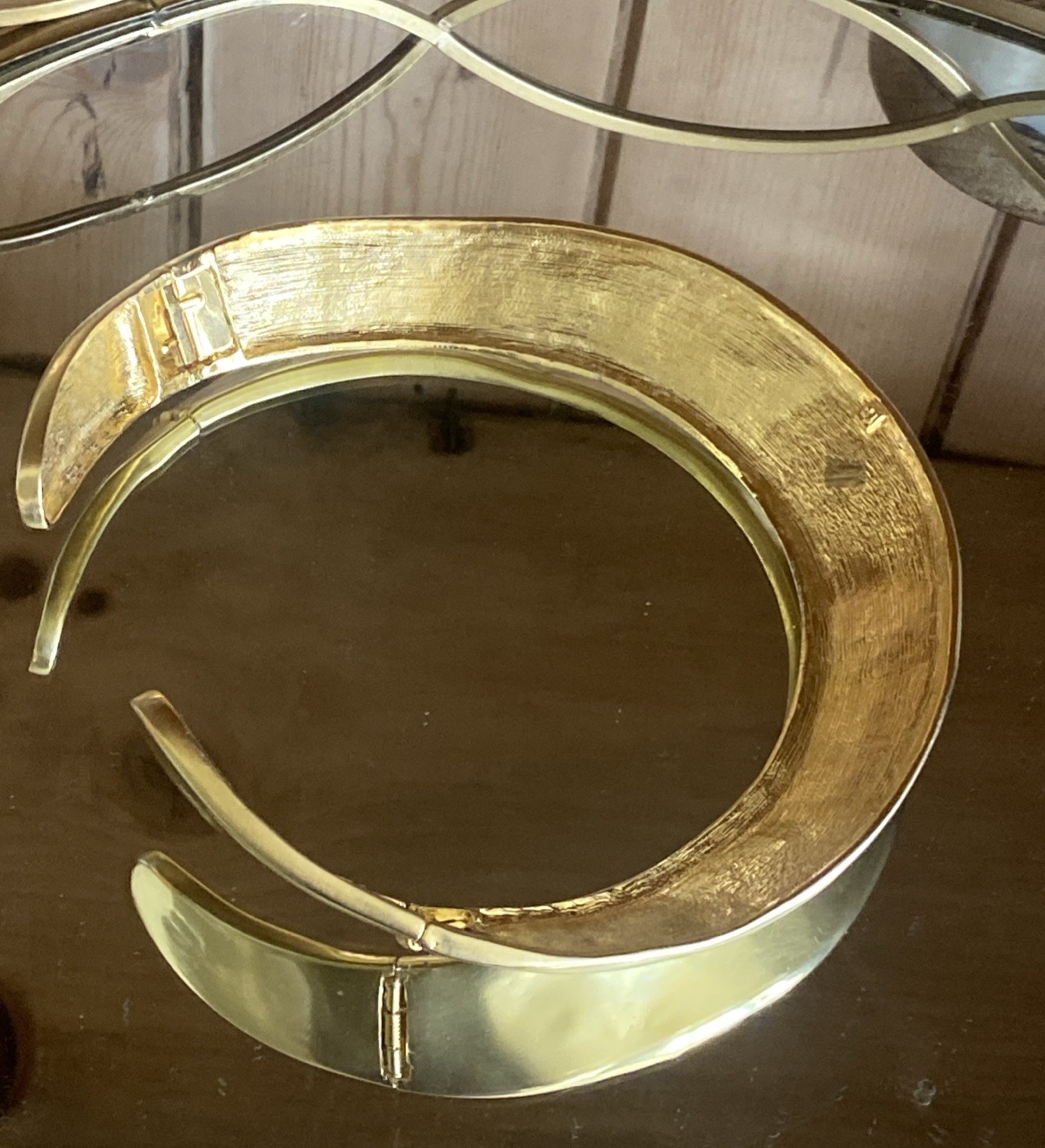 Beautiful Vintage Les Bernard Vogue Egyptian Revival Gold Plate Collar Necklace
