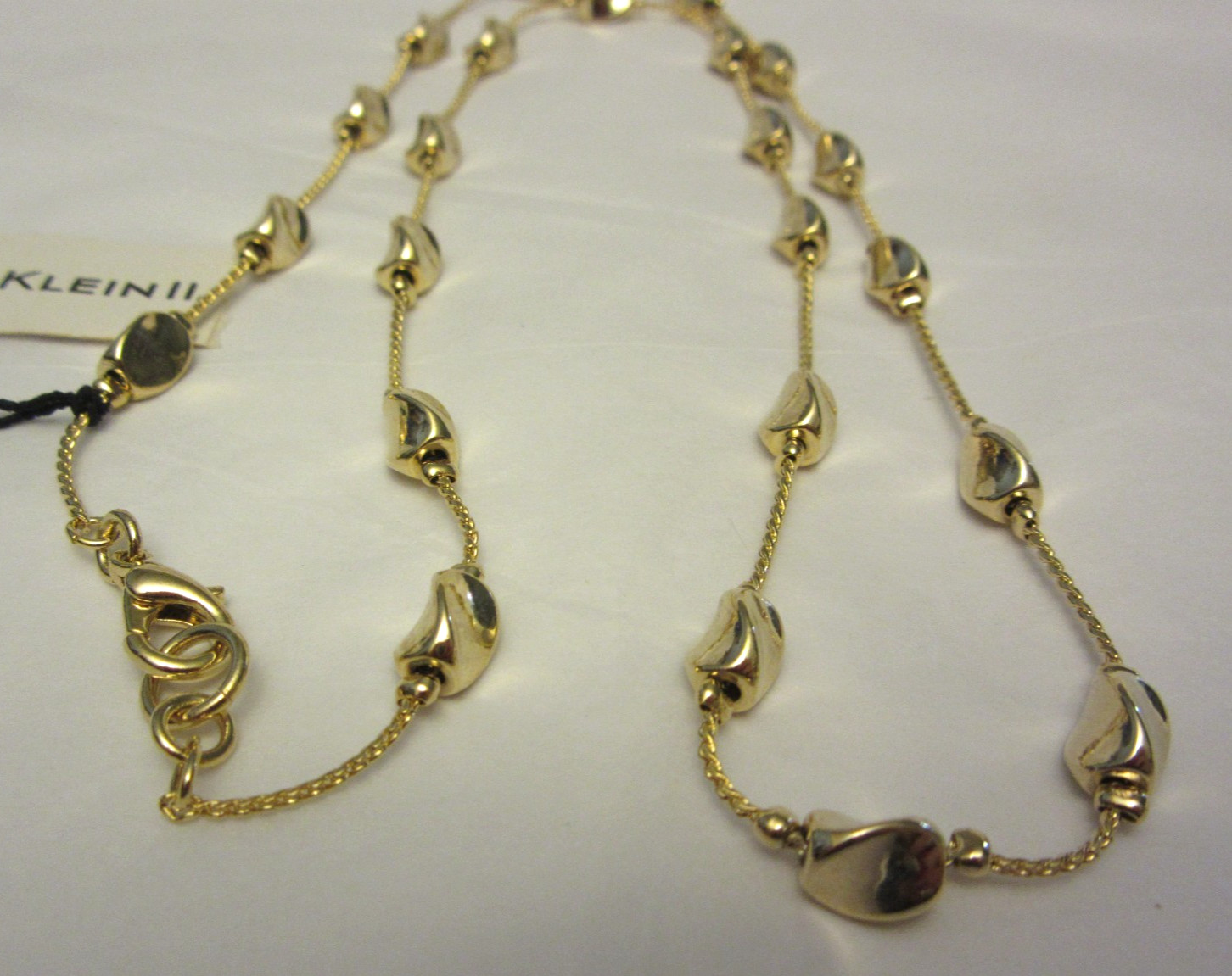 VTG Anne Klein II Gold Tone Necklace 24 IN long Unused w/ Tag