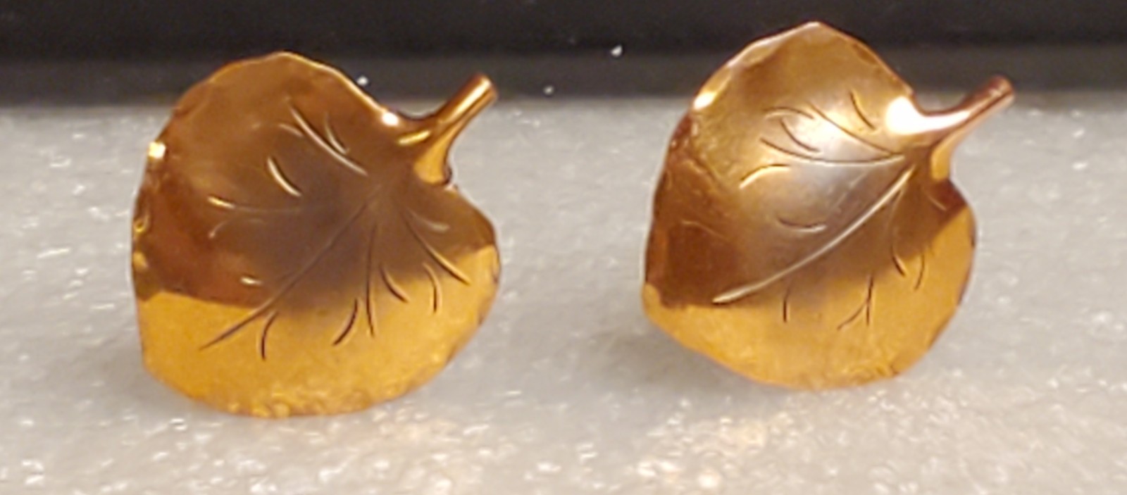 Vtg Stuart NYE Sterling Silver Copper Leaf Screwback Hand Wrought Studs – Nature