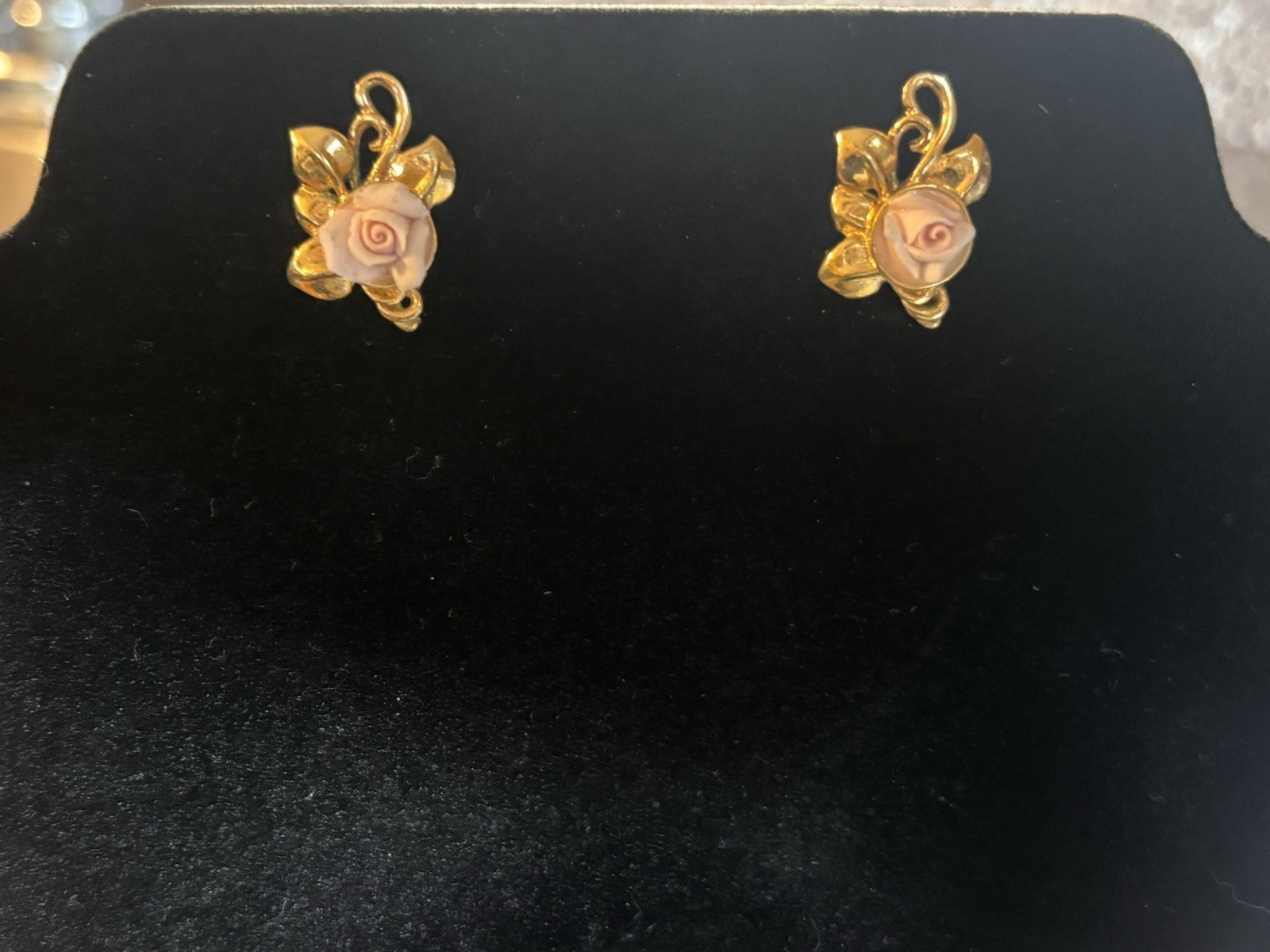 Vintage Avon + Costume Jewelry Post Earrings Lot of 5 Pairs Gold Tone Cloisonne