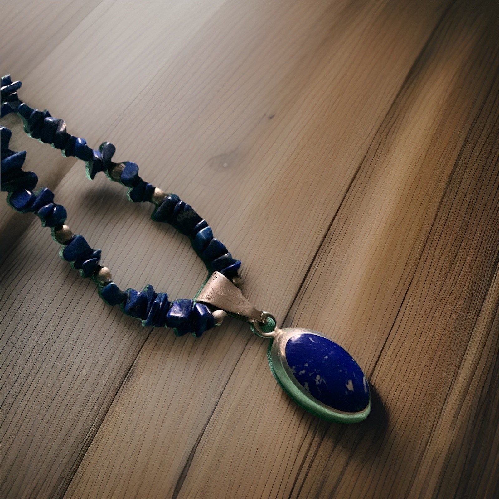 STERLING SILVER LAPIS NECKLACE LAPIS PENDANT & CHAIN 16” PLUS GIFT