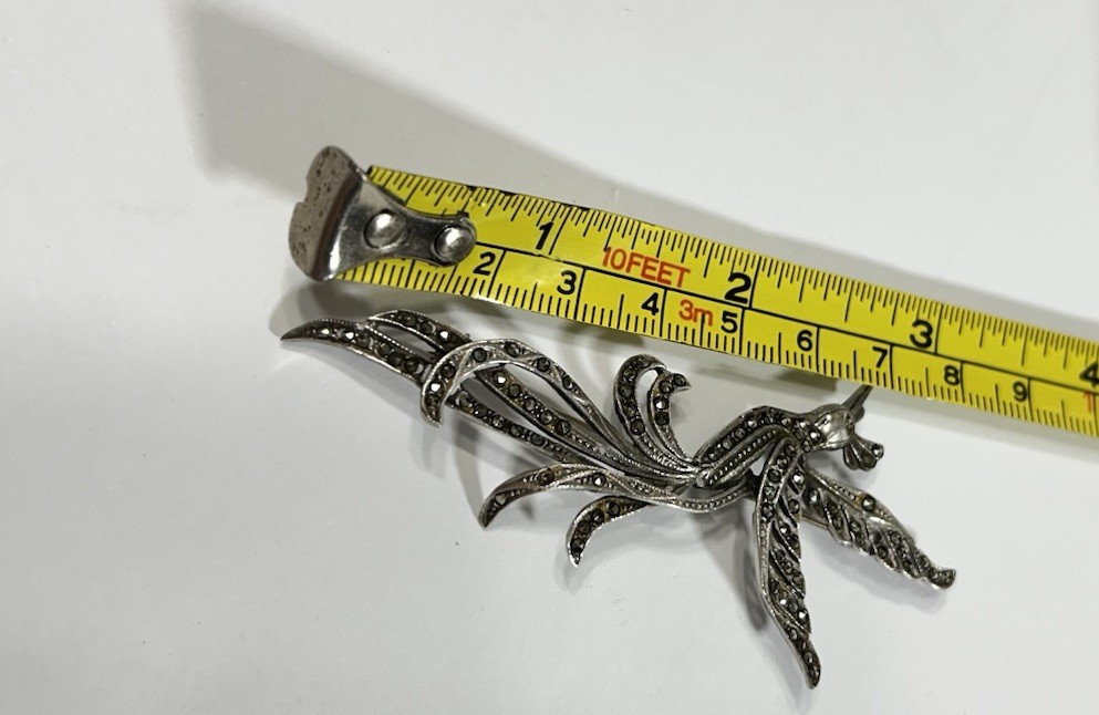 Vintage Peacock Silver Pin Brooch Gem Rhinestones Jewelry Estate Bird