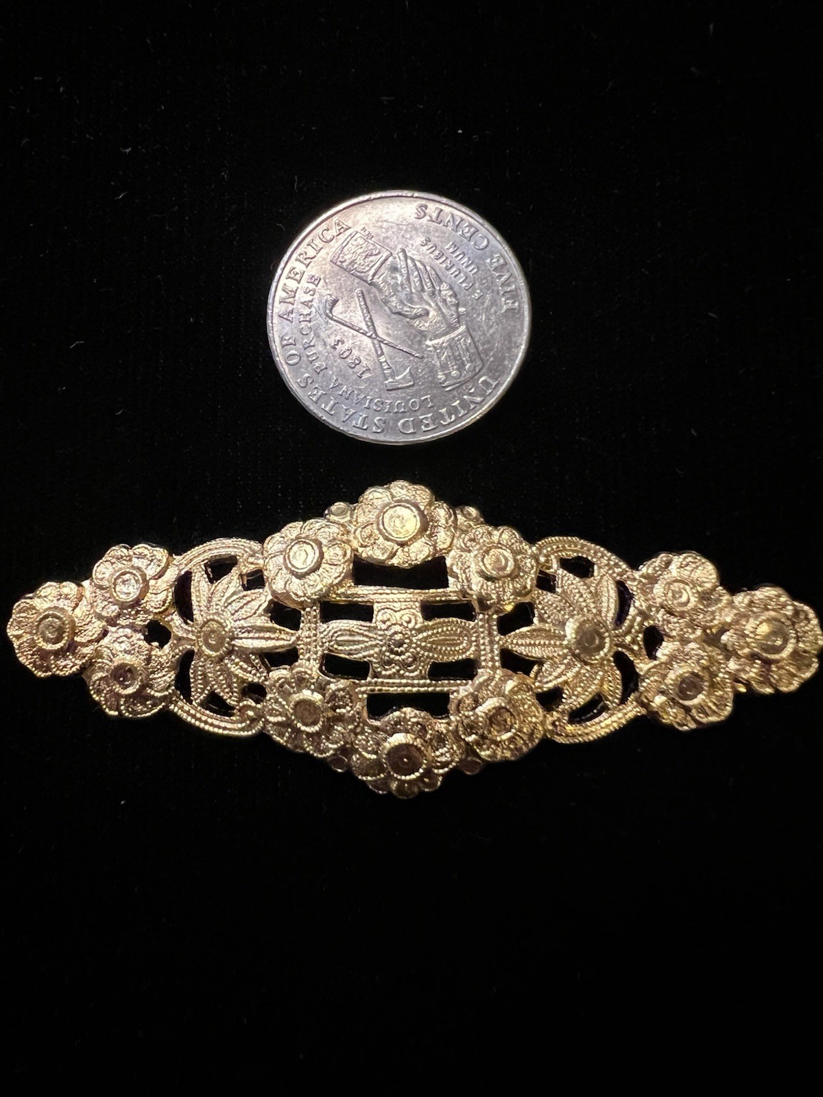 Vintage Floral 22K Gold Plated Brass Stamping for Jewelry Making/Craft/ Decor